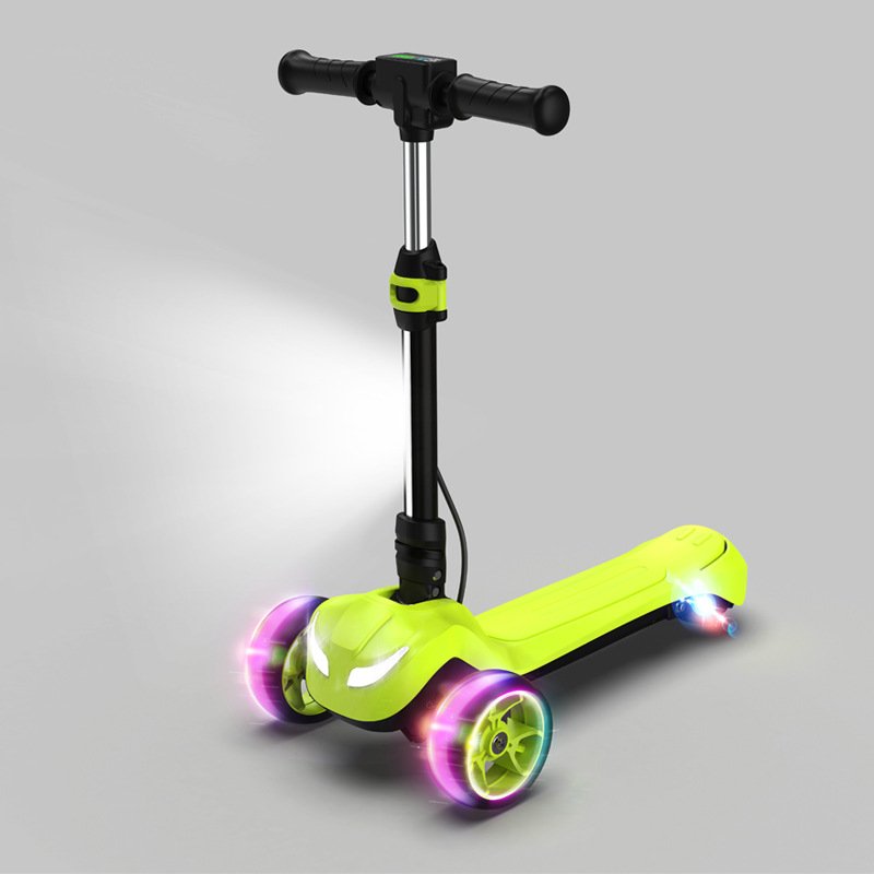 Children's Rechargeable Skateboard Two-Three Wheel Electric Scooter with Lithium Battery Power-Assisted Scooter
