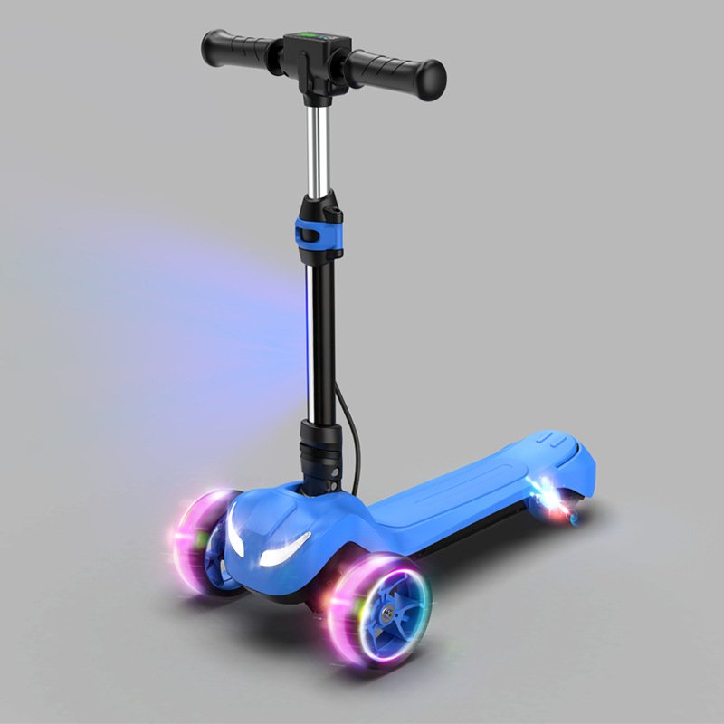 Children's Rechargeable Skateboard Two-Three Wheel Electric Scooter with Lithium Battery Power-Assisted Scooter