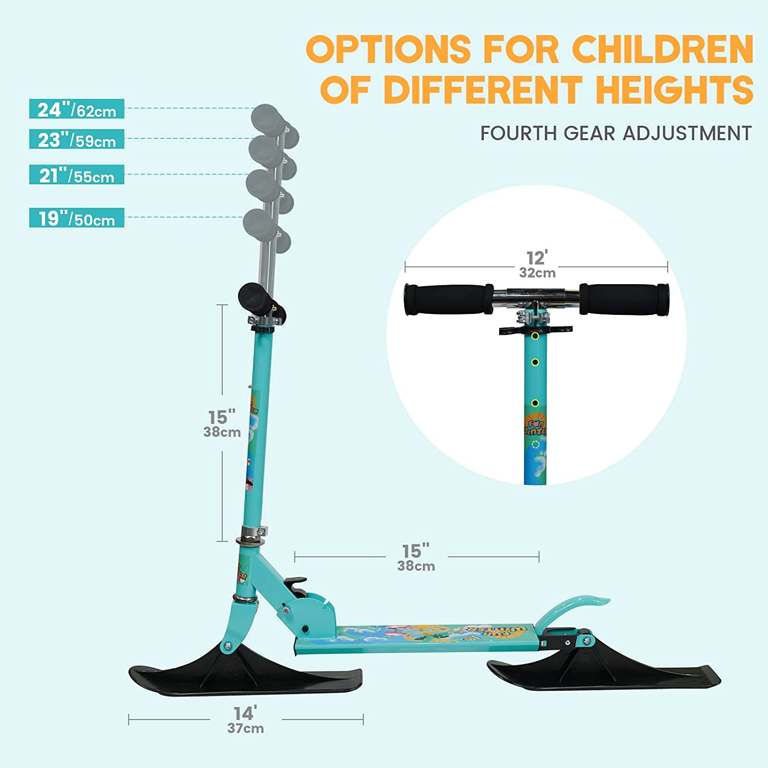 US CA  Dropshipping China Factory Supply Wholesale kick scooters foot scooters snow ski scooter for kids 2 in 1