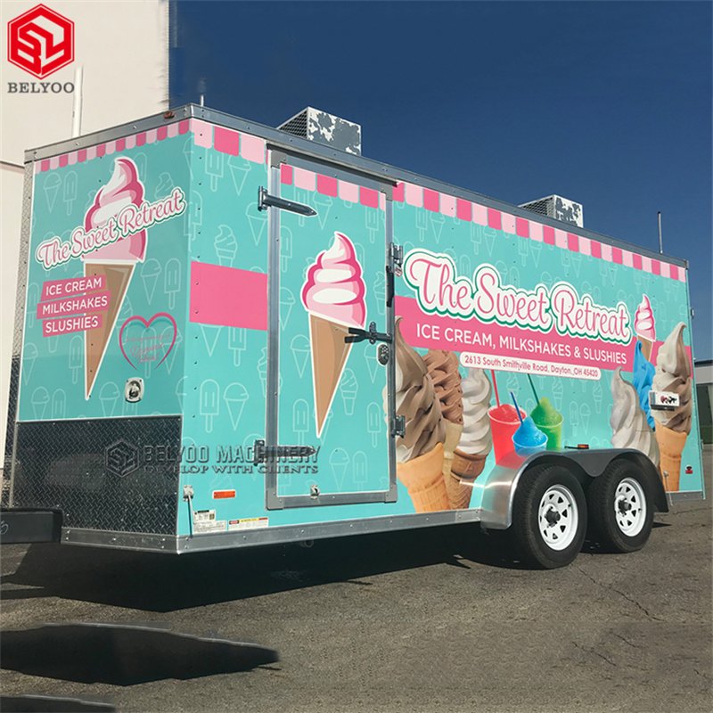Custom Hot Selling Windows Stainle Mobile Food Carts Food Trucks Price Coffee Ice Cream Truck Food Trailer