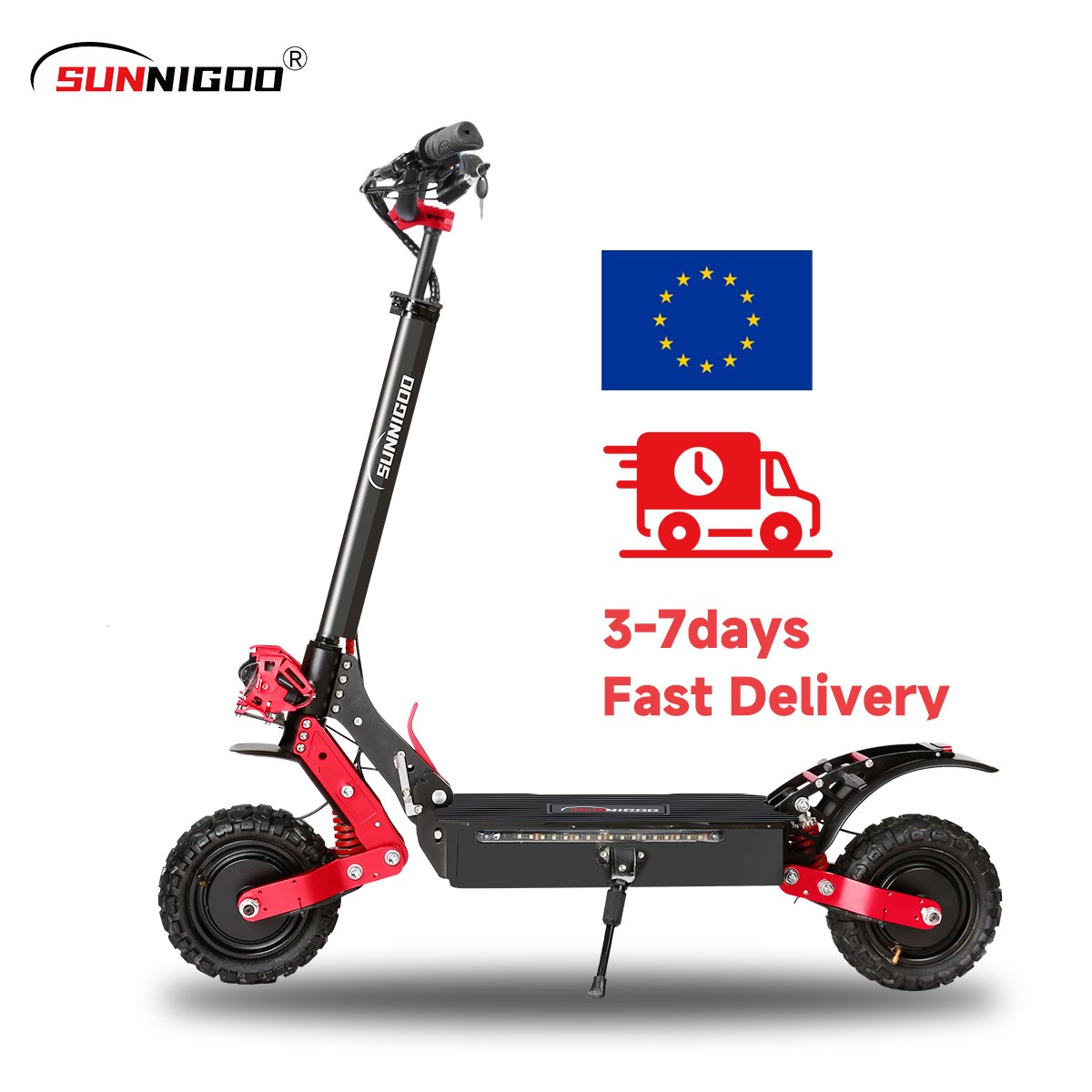 SUNNIGOO Off Road Electric Scooters Dual Motor 1800W*2 Escooter 48V 21Ah 50km/h 60Km Mileage Foldable Scooter Electric For Adult