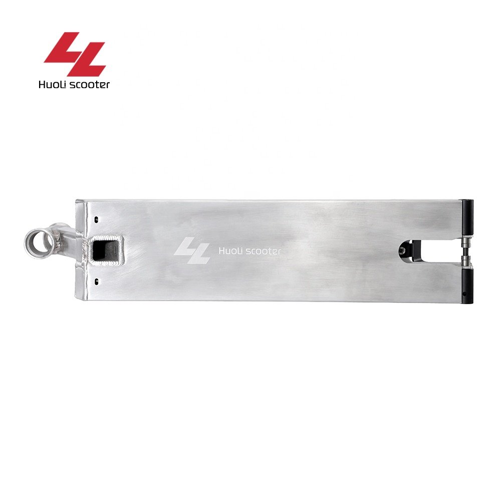 Huoli Scooter 5.1inch*21.3inch hot selling polished chrome 5.5 inch kick street scooter deck customized pro stunt scooter deck