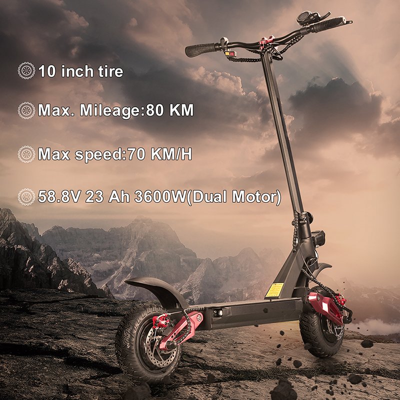 EcoRider E4-9 10inch Foldable 3600W Mobility Two Wheels Off Road E Scooter Adults self-balancing Foldable Electric Scooters