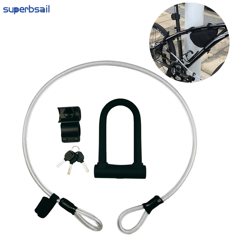 Superbsail New Bicycle U Lock MTB Road Bike Padlock 2 Keys Anti-theft Safety Motorcycle Scooter Cycling Lock Bicycle Accessories