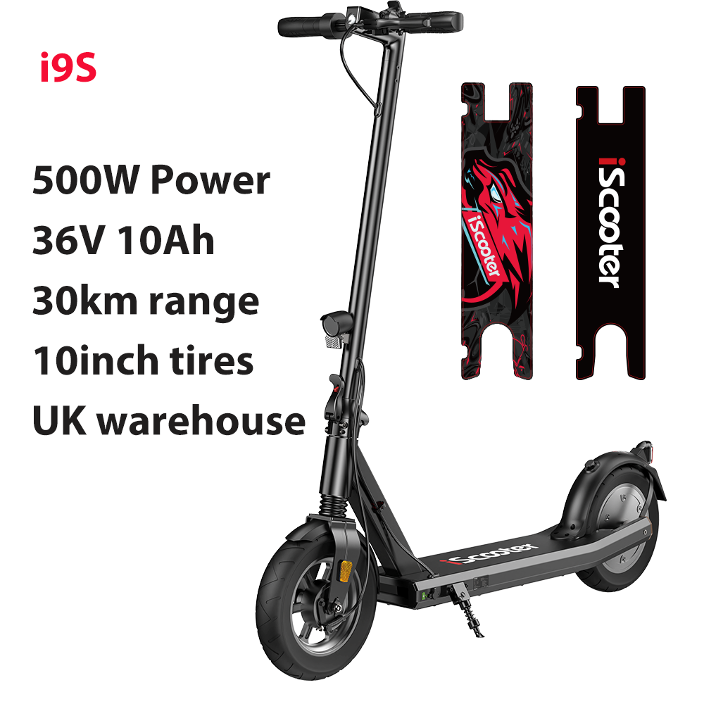UK iscooter i9S EU warehouse 500W 35km/h Motor Off Road 10Ah Foldable Adults Electric scooters