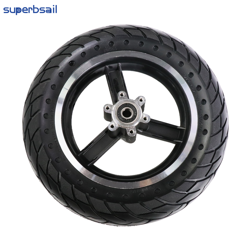 Superbsail 10*2.5 Front Solid Rubber Tire With Rim For Kugoo M4 Pro Electric Scooter Anti-Shock Front Wheel With Red Ring Tire