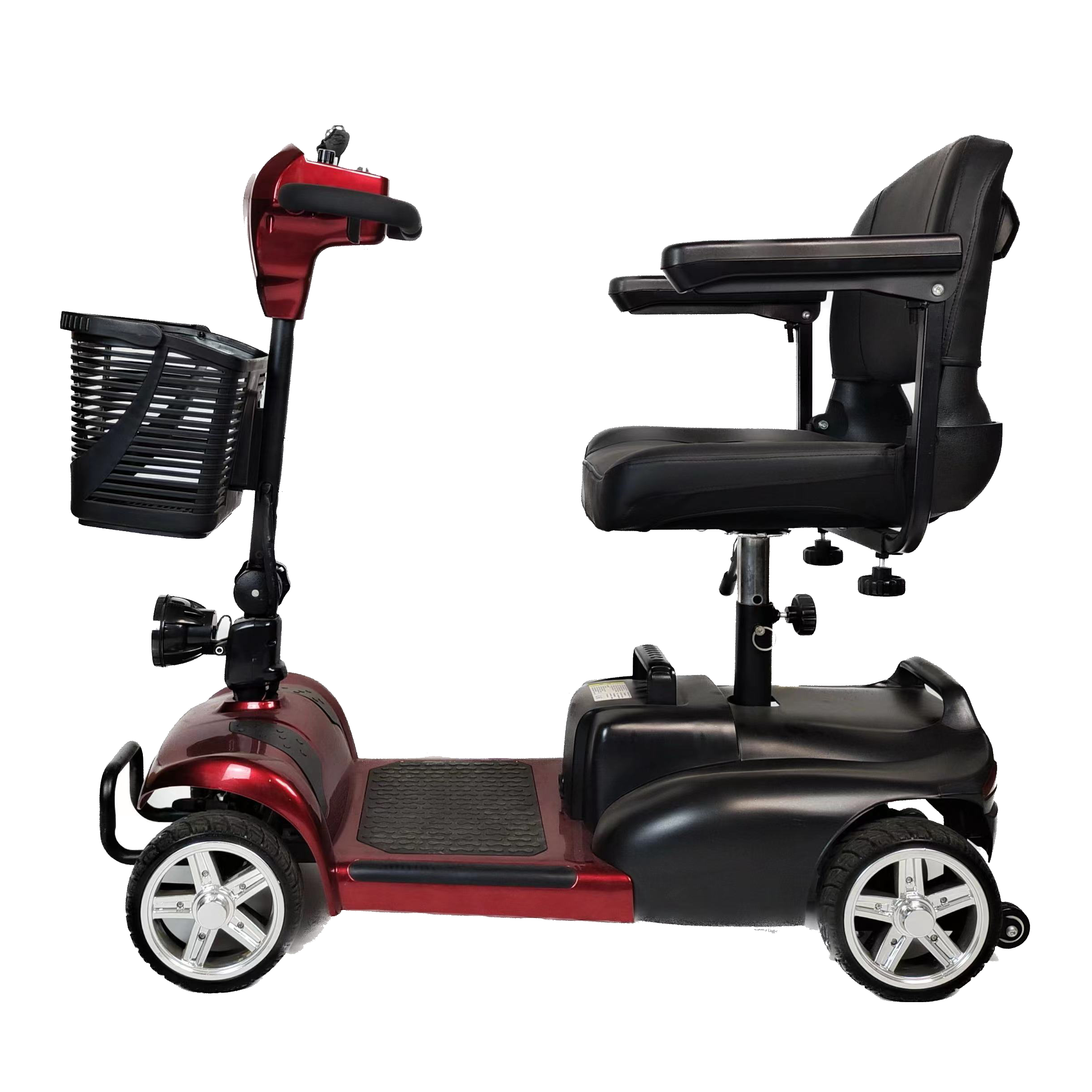 Foldable 4-wheel motorized electric scooter for disabled and elderly travel