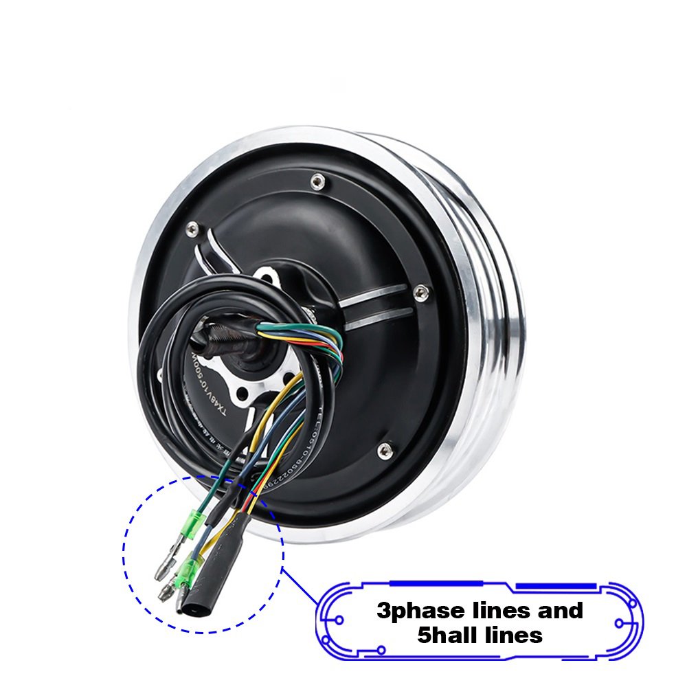 10 Inch 36V 48V 500W 1000W Electric Bike Hub Motor Wheel Dis Brake Brushless Vacuum Tire Motor Replacement