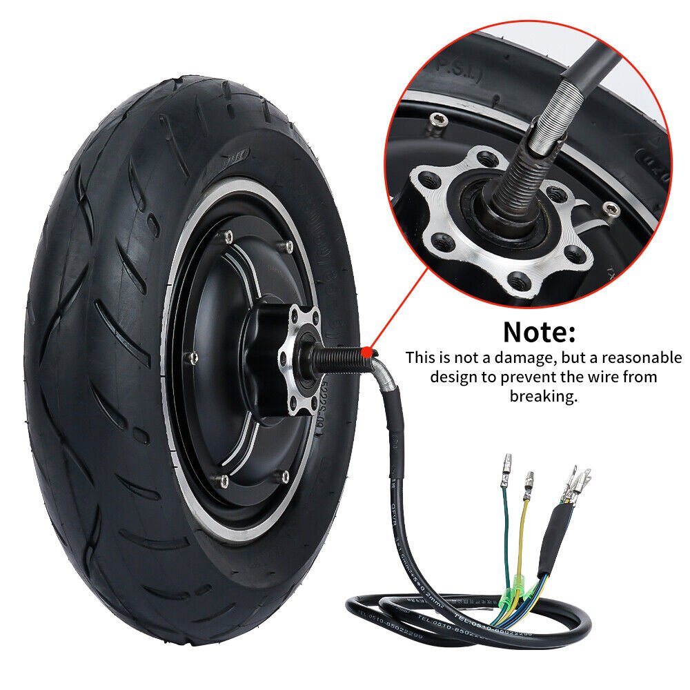 10 Inch 36V 48V 500W 1000W Electric Bike Hub Motor Wheel Dis Brake Brushless Vacuum Tire Motor Replacement