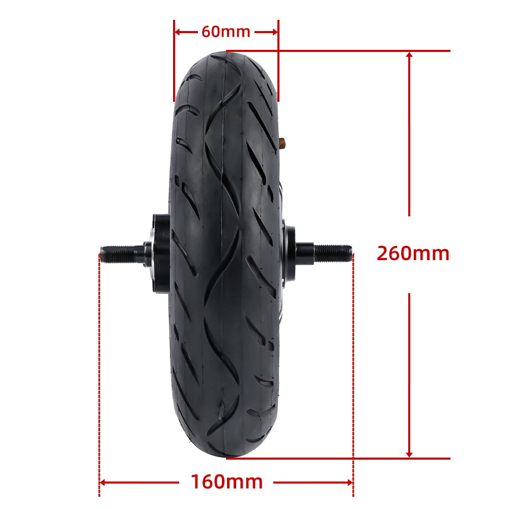 10 Inch 36V 48V 500W 1000W Electric Bike Hub Motor Wheel Dis Brake Brushless Vacuum Tire Motor Replacement