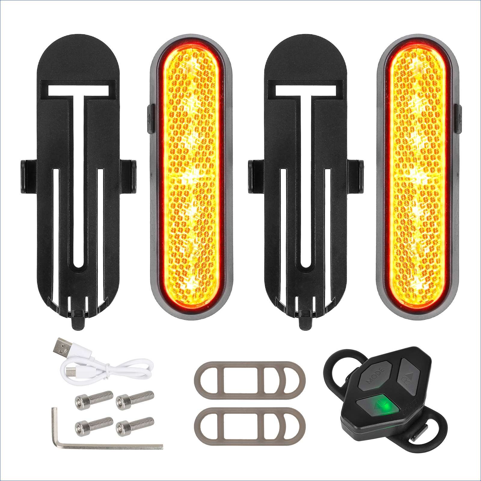 USB Charging Turn Signal Light with Remote Control For Electric Bicycle Parts and Accessories Turn Light Wireless Remote Control