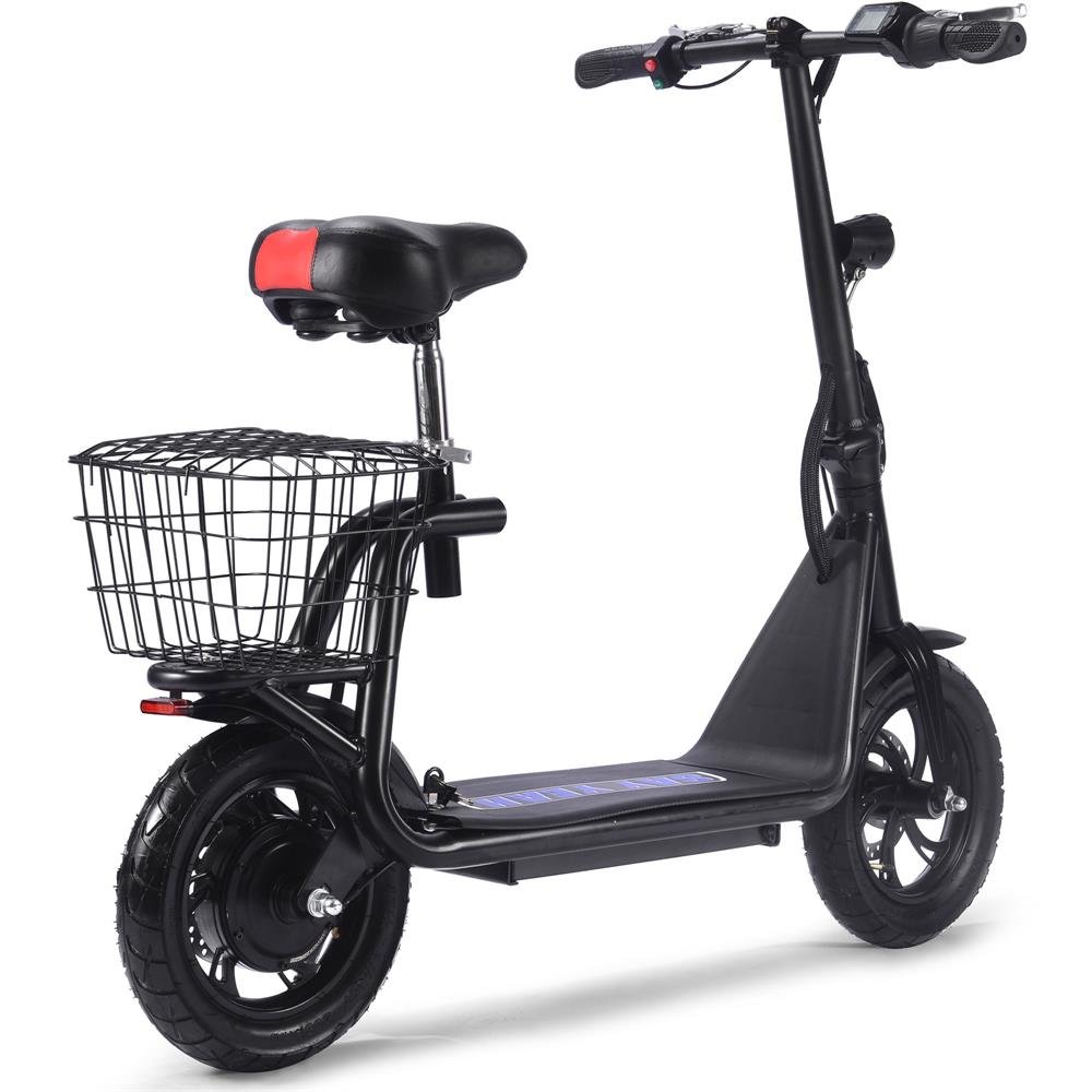 Electric Scooter for Adults 12v with seats can move vegetable basket 3 light modes 500w motor
