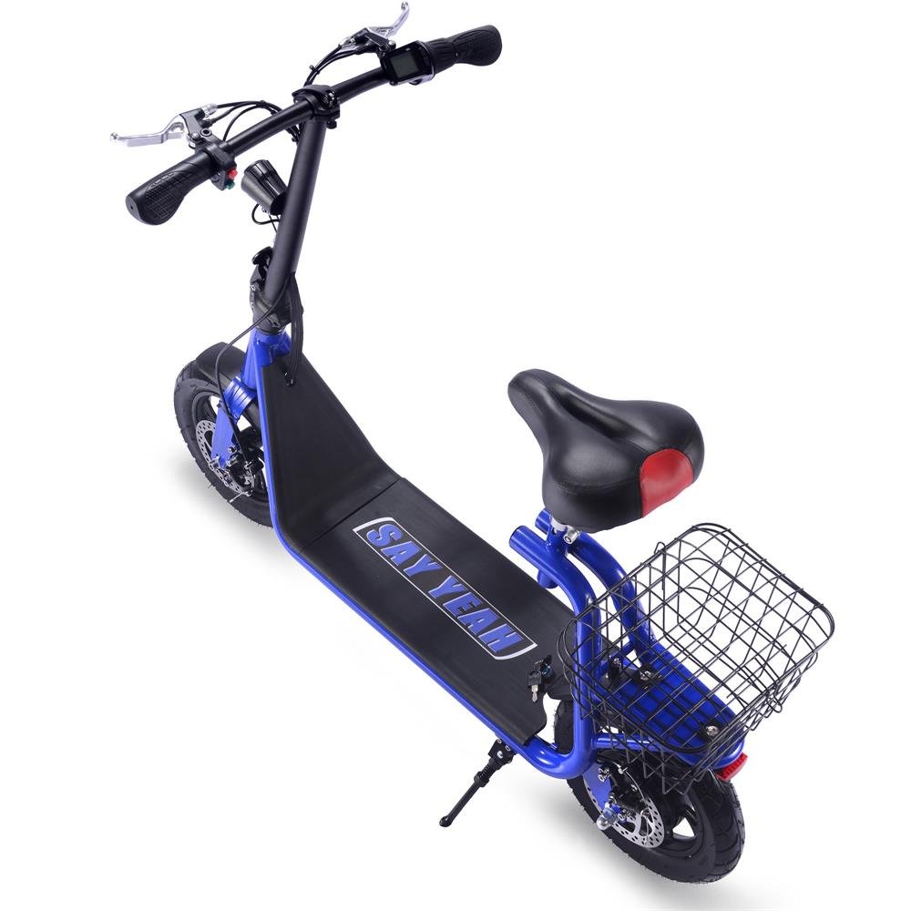 Electric Scooter for Adults 12v with seats can move vegetable basket 3 light modes 500w motor