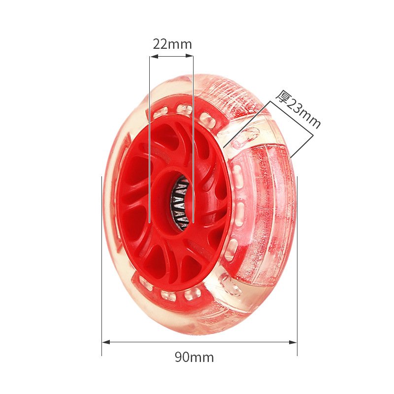 90*24mm Professional PU roller inline skating skate wheels skateboard wheels with light