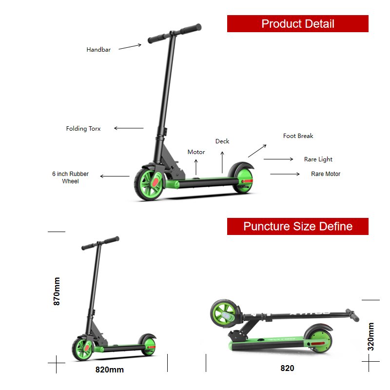 Factory Price Kids Scooter Bike 6in Rubber Wheel Intelligent Mini Drift Portable Balance Electric Scooter for Sale