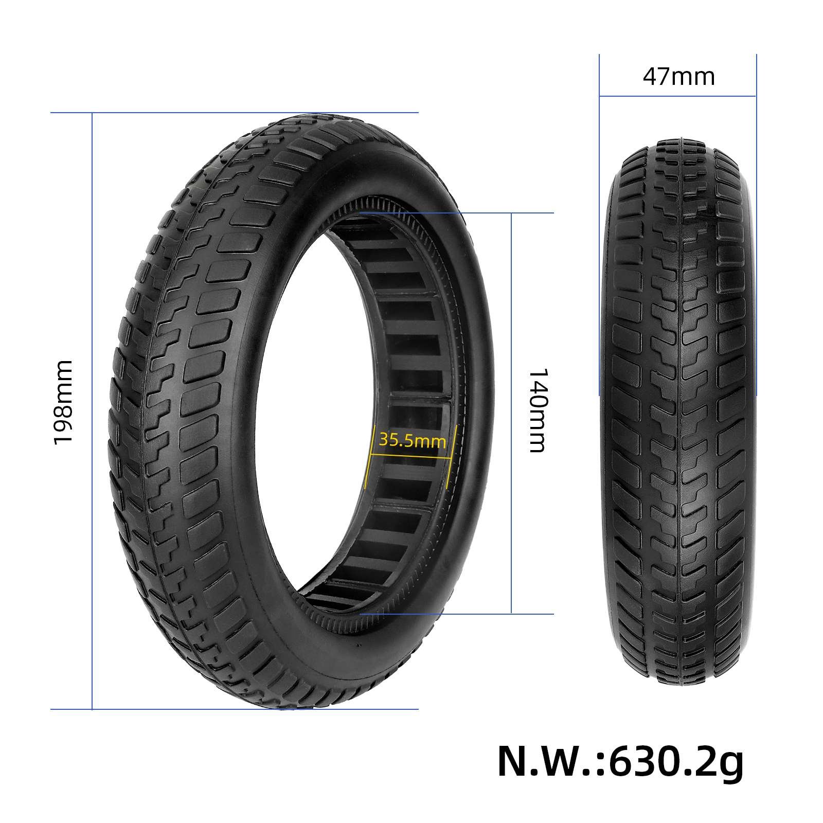 8.5x2.0 Inch Semi-Vocuumb Solid Tire Anti-Explosion Shock Absorption Tires For Xiaomi M365 Pro 1s Parts Scooter Rubber Tyre