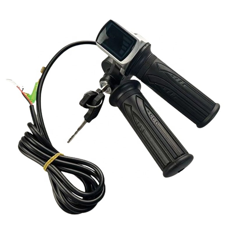 36v 48v Hot sale Electric Scooter ebike Display Screen Twist Throttle Handlebar Set Meter Throttle With Battery Indicator