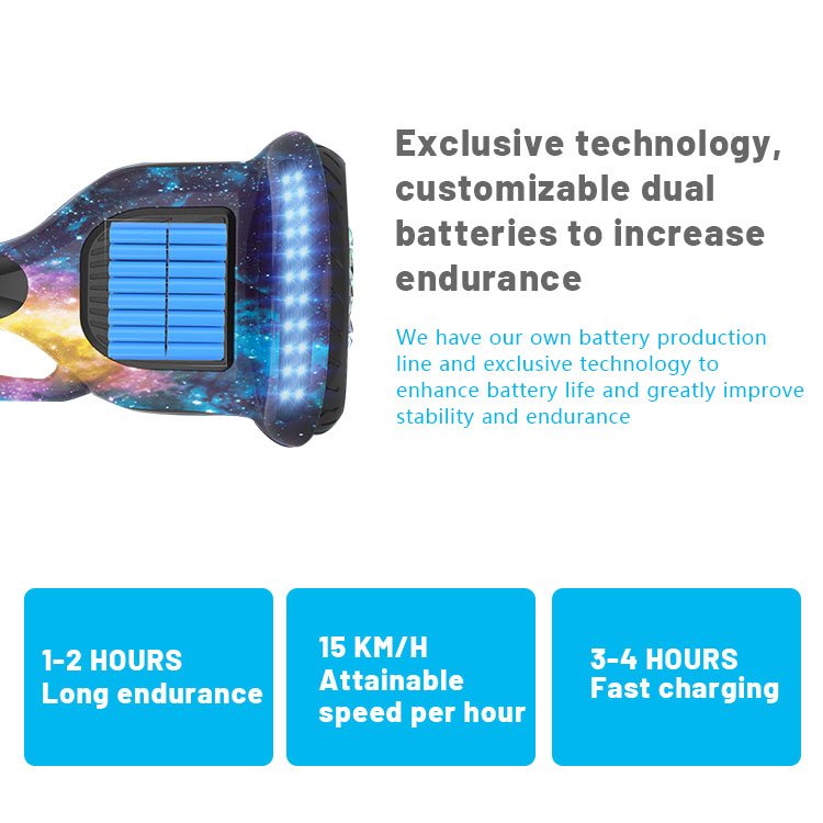 Led Light 6.5 10 Inch Motor Electric Self Balancing Scooter Hoverboards
