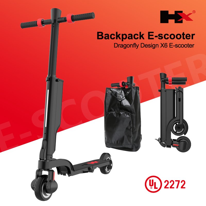 2024 HX X6 Hot Sale 8.5 Inch Vacuum Tire 25KM Power Bank Motor 250W electric foldable scooter