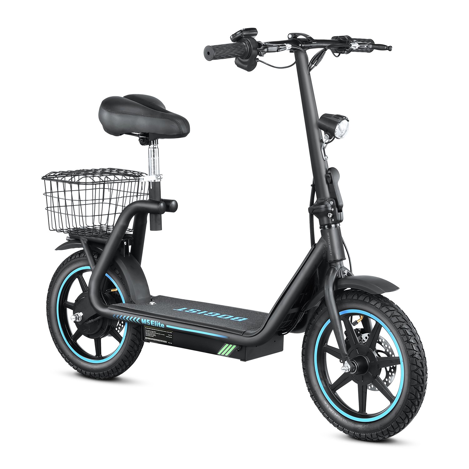 Fast speed high power 500W 48V10Ah 14 Inch Digital Adult Seated Electric Scooter Two-Wheel Bag Carrier Adults Scooter