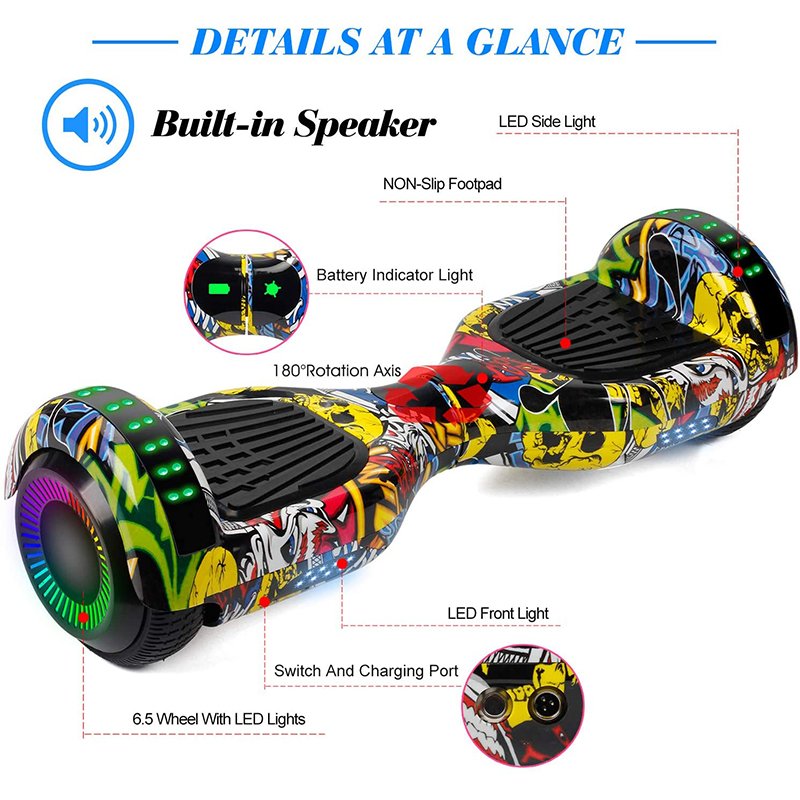 2023 new cool lighting hoverboard 6.5inch balance scooter off Smart Self-Balancing Electric Scooter 700W Hoverboards