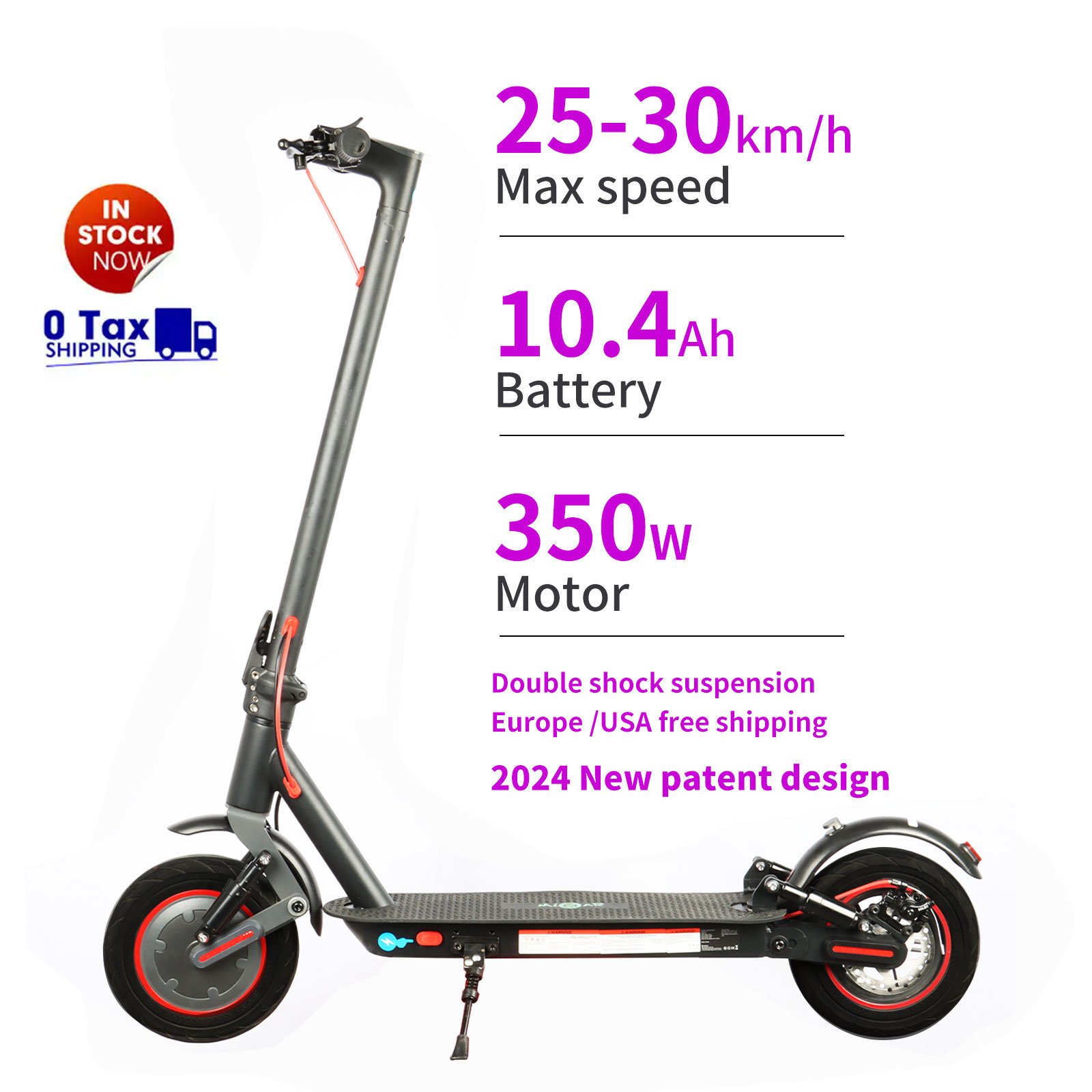 2024 New design 10 inch mobility e scooter 250W 350W foldable electric scooters 25km/h double shock e scooters electric 10.4AH