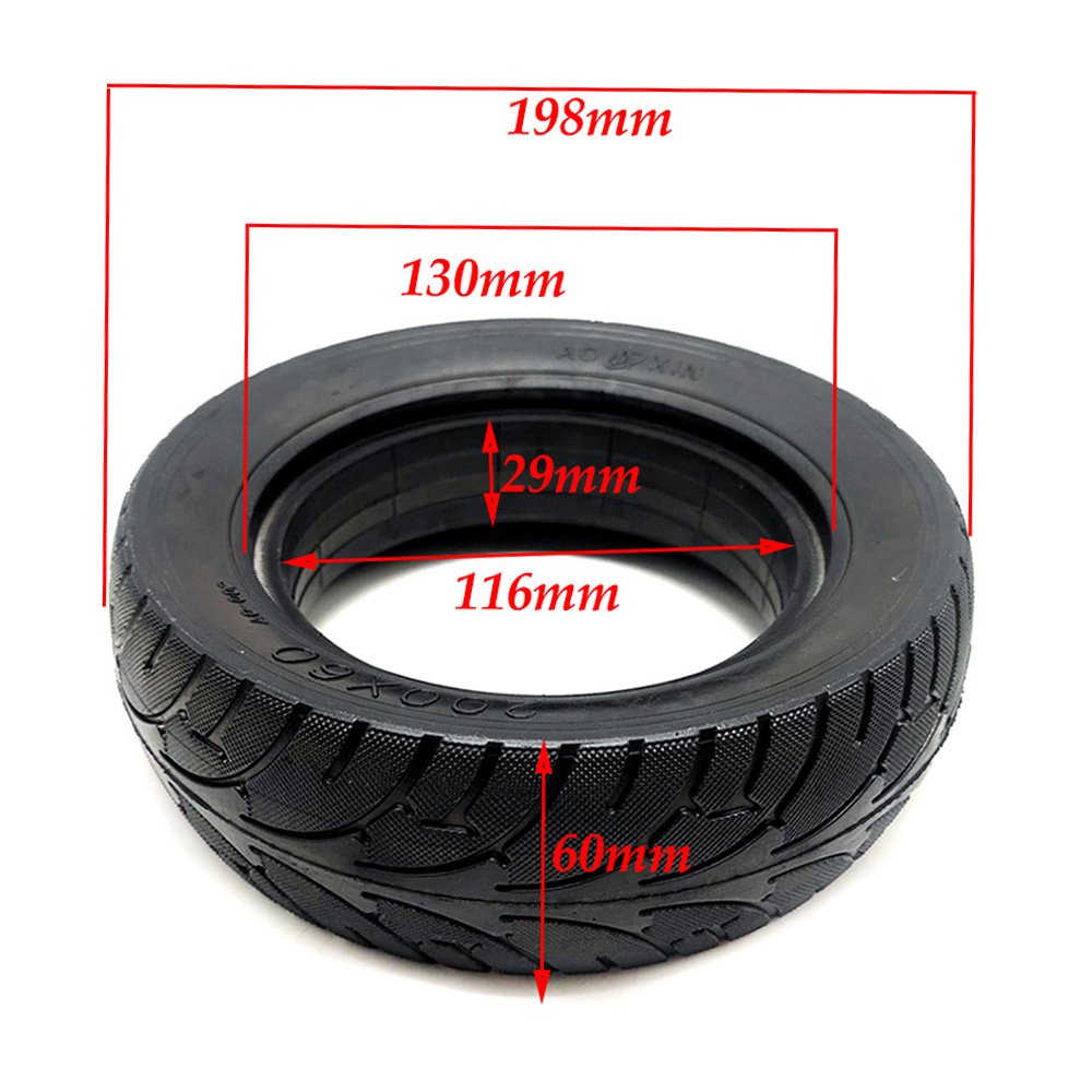200x60 Solid Tire 8 Inch Non-Pneumatic Explosion-Proof Tyre for Electric Scooter Front Rear Motor Wheel Accessories