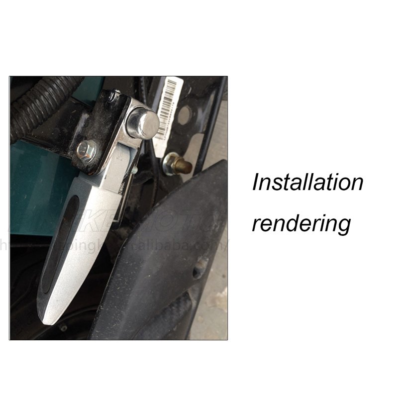 Silver Aluminum Alloy Left & Right Foot Pegs Rear Folding Pedals with Footpeg Set for Motorcycles Body Systems