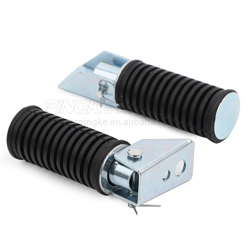 Motorcycle rear passenger non-slip rubber footrests foldable cylindrical aluminum alloy footrests spare parts