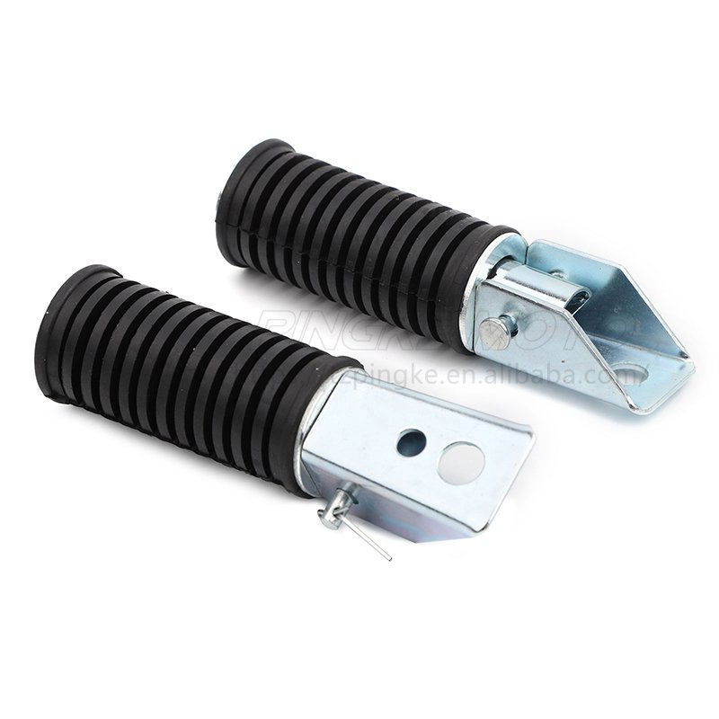 Motorcycle rear passenger non-slip rubber footrests foldable cylindrical aluminum alloy footrests spare parts