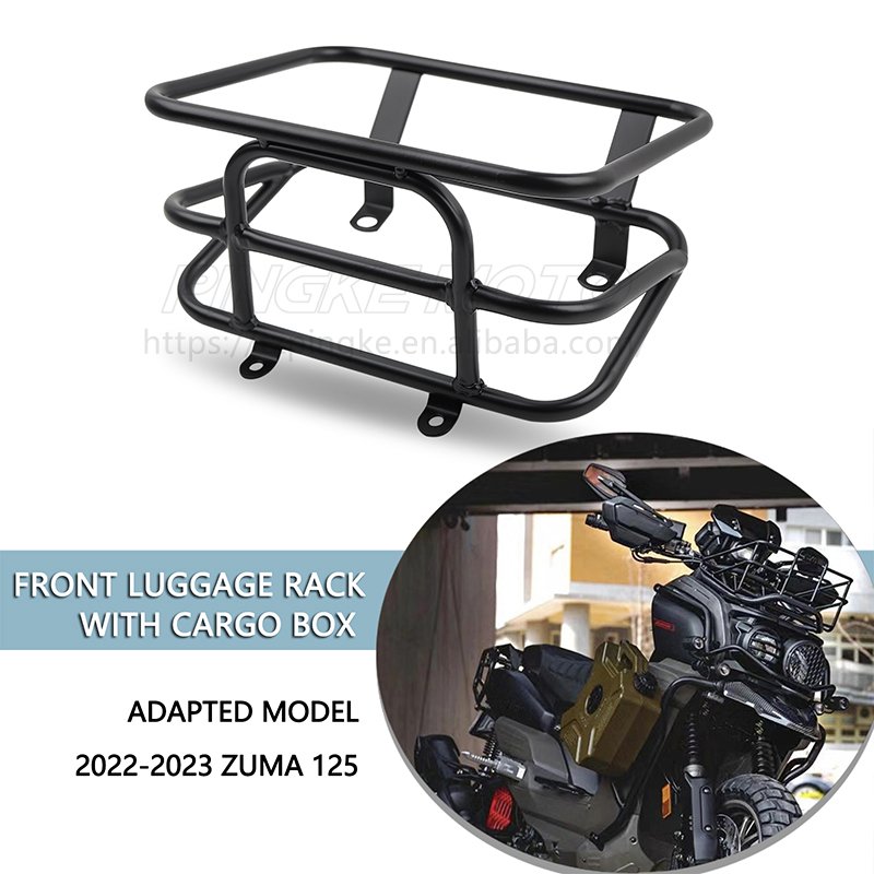 Motorcycle Zuma Front Luggage Rack Car Basket Basket Made of High Quality Heavy Iron Scooter Shopping Basket, Matte Black
