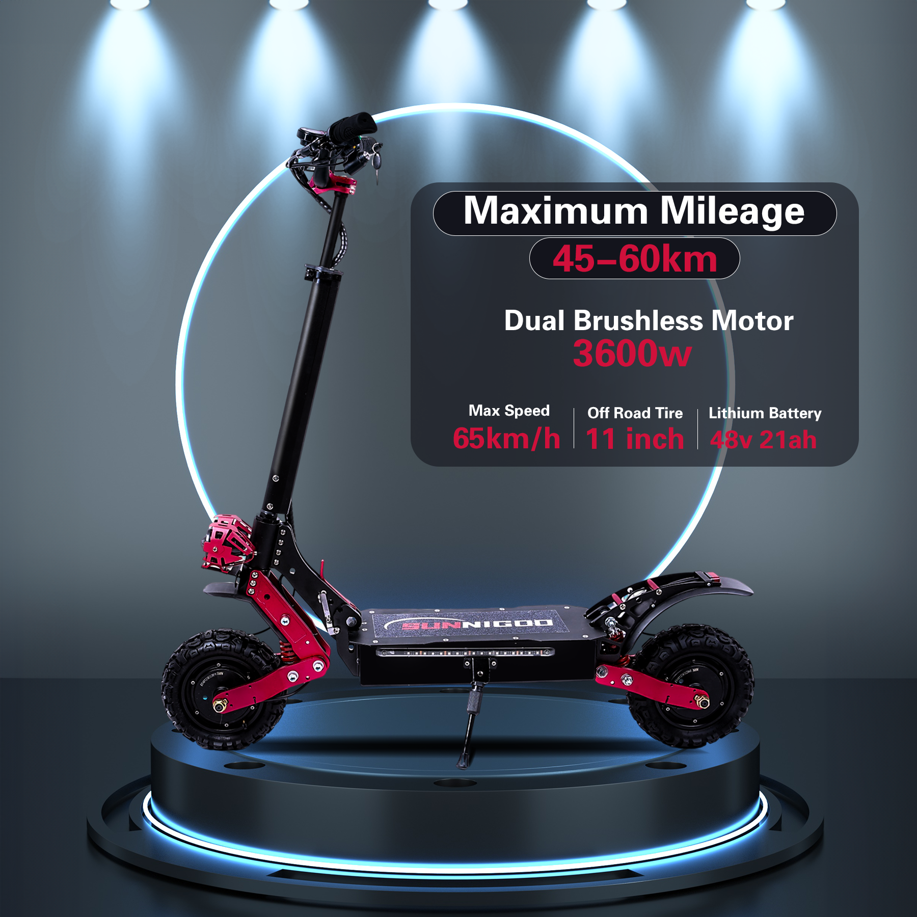 10 Inch 60KM/H Powerful Electric Scooter EU Warehouse 48V 24AH Fast Electric Scooter Player Electric Scooter Adult