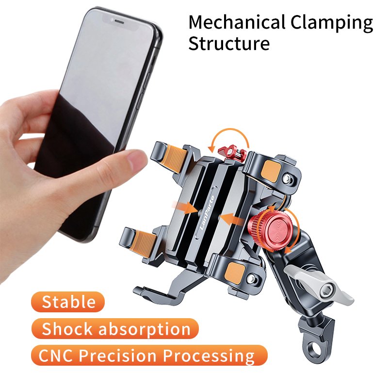 LanParte Mobile Phone Holder Handlebar U-Blot Clamp Accessories Rearview Mirror Mount For Motorcycle Scooter Electric Bike
