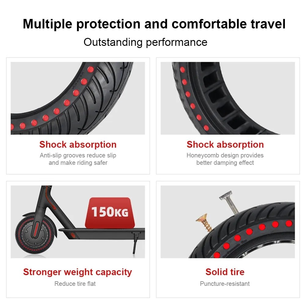 Original Xiaomi M365 Scooter Spare Parts 8.5inch Replacement Explesion-proof Tire Solid Rubber Tire