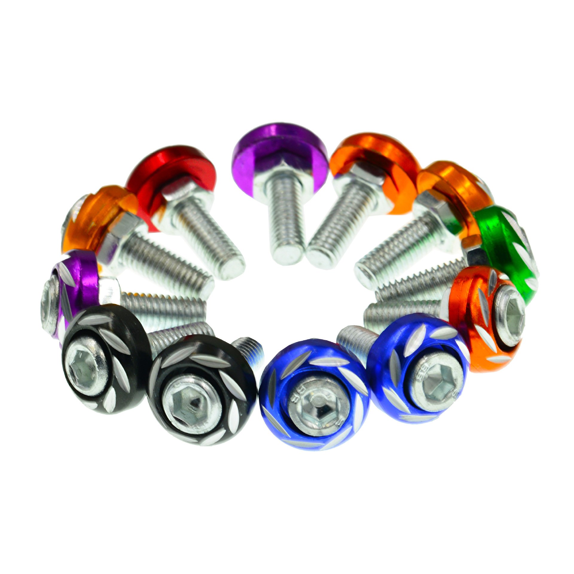 Motorcycle Electric Vehicle Modification Installation Screw 6mm Bolt Nut Scooter Decoration Round Carving Color Screw