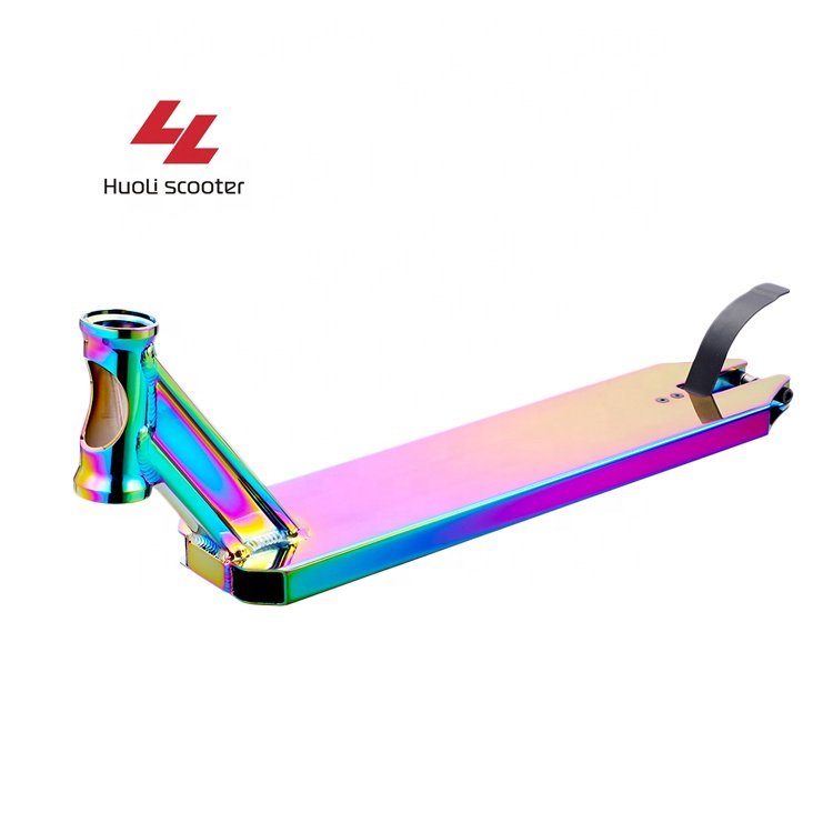 Huoli Scooter Wholesale 6 Inch CNC Aluminum Titanium Street Scooter Deck Custom Two Wheel 7 inch Stunt Pro Scooter Parts
