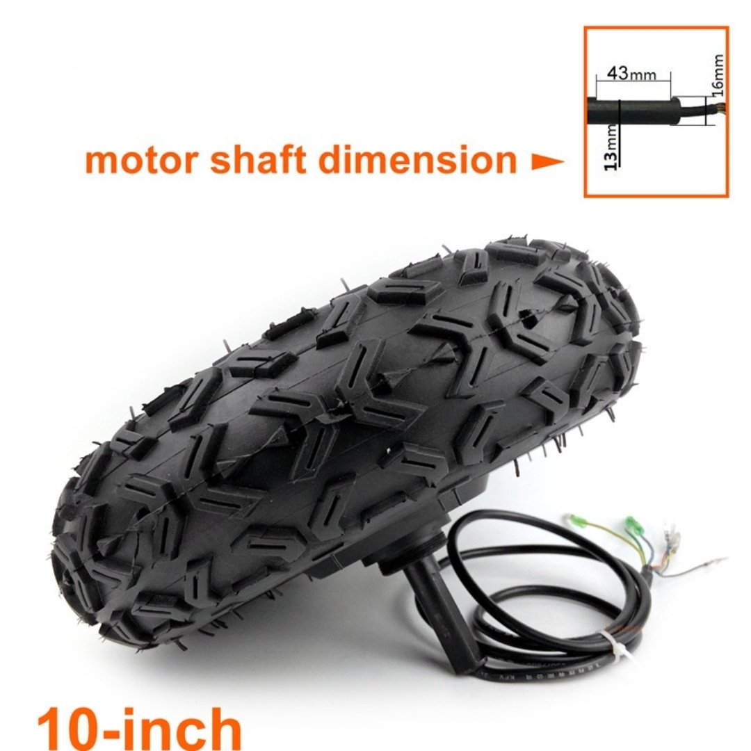 24V 36V 48V 350W E-scooter 10inch Brushless Geared Motor Single/Dual Shaft Electric Scooter Hub Motor With Off-road Tire