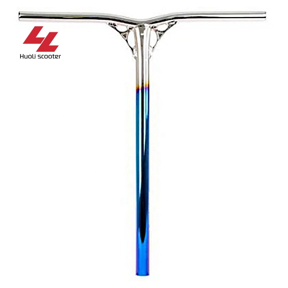 Huoli Root Industry Wholesale Low MOQ Pro Stunt Kick Scooter Parts Standard Polished Chrome Mixed Rainbow IHC Scooter Y Bar