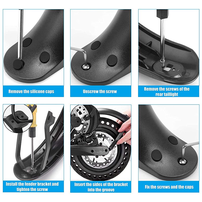 Fenders Scooter Wings Brake Light For Xiaomi M365 Pro Rear Mud Guard Support Protection Screws Rubber Stopper Scooter Parts