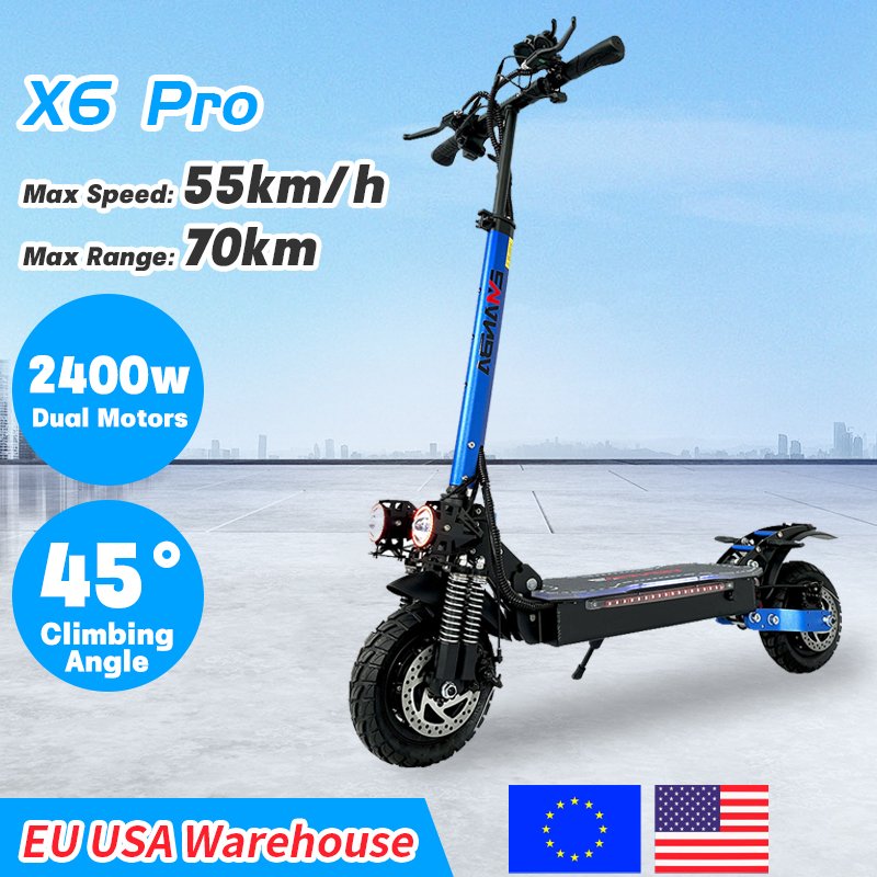 EMANBA EU US Warehouse 48V 52V 2400W dual motor electric scooter adult electric scooter two wheel foldable e scooter