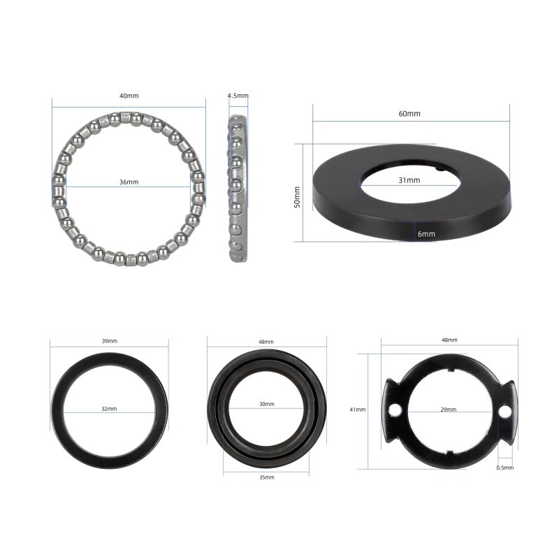 Electric Scooter Front Fork Bearing Set 6pcs Bearing Washer Kit For Xiaomi 4Pro Scooter Replacement Parts Accessories