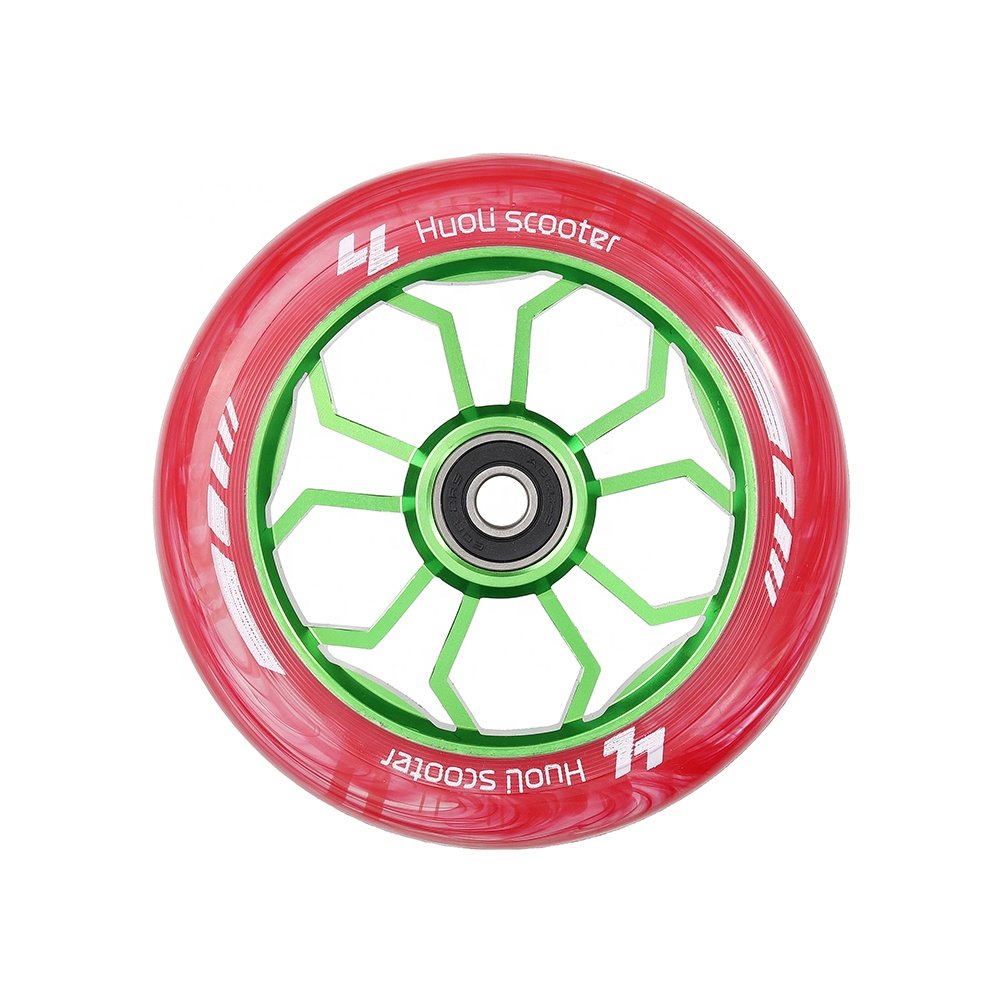 Huoli Stunt Scooter Wheels 110mm 120mm 130mm Wheels with Aluminum Core Abec-9 Bearing for Promotion Transparent Color