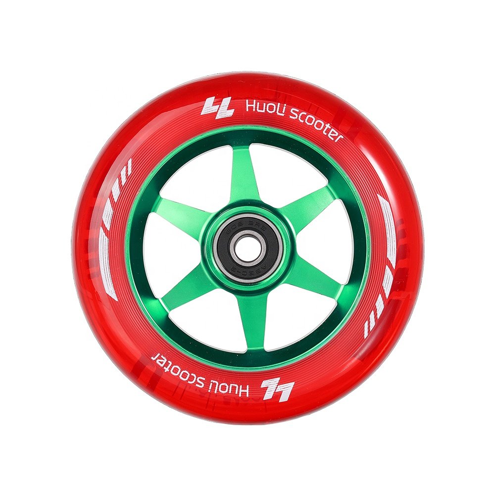Huoli Stunt Scooter Wheels 110mm 120mm 130mm Wheels with Aluminum Core Abec-9 Bearing for Promotion Transparent Color