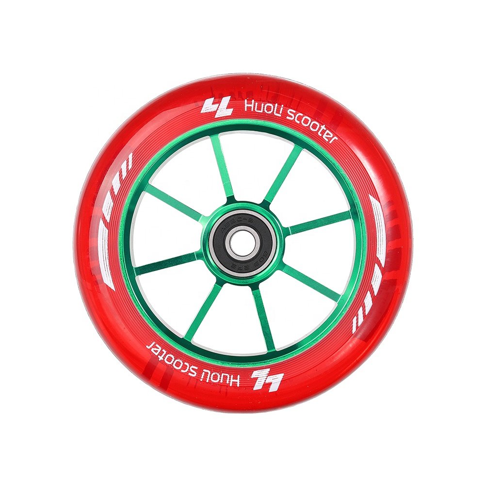 Huoli Stunt Scooter Wheels 110mm 120mm 130mm Wheels with Aluminum Core Abec-9 Bearing for Promotion Transparent Color