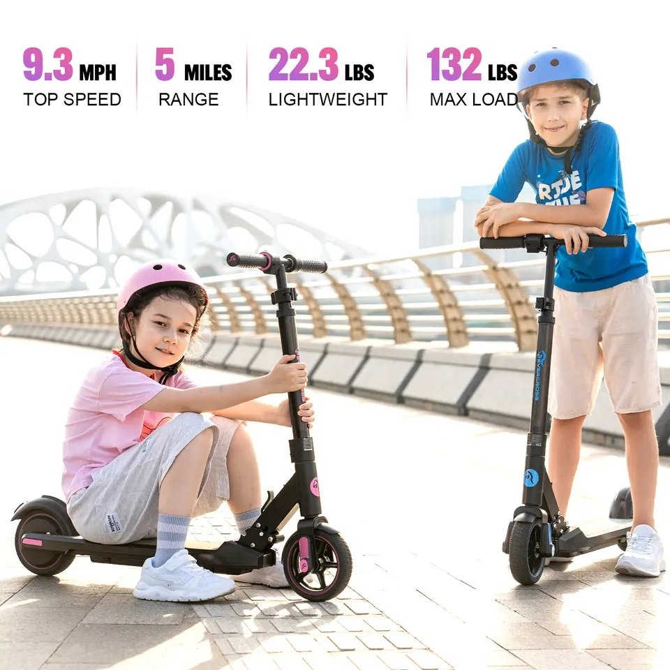 KOOLUX Dropshipping US EU Warehouse Stock Electric Kids Scooter Customized Two Wheel Foldable Lithiumion Battery Scooter