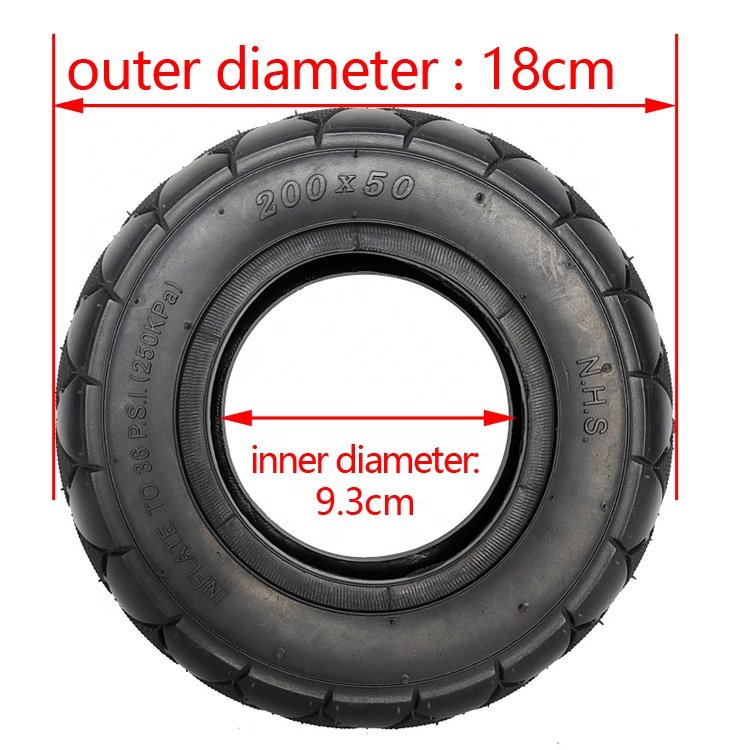 200x50 Rubber Wheel Tyres 8 inch 200*50 Outer Tire and tube for Electric Scooter Wheel Chair Parts