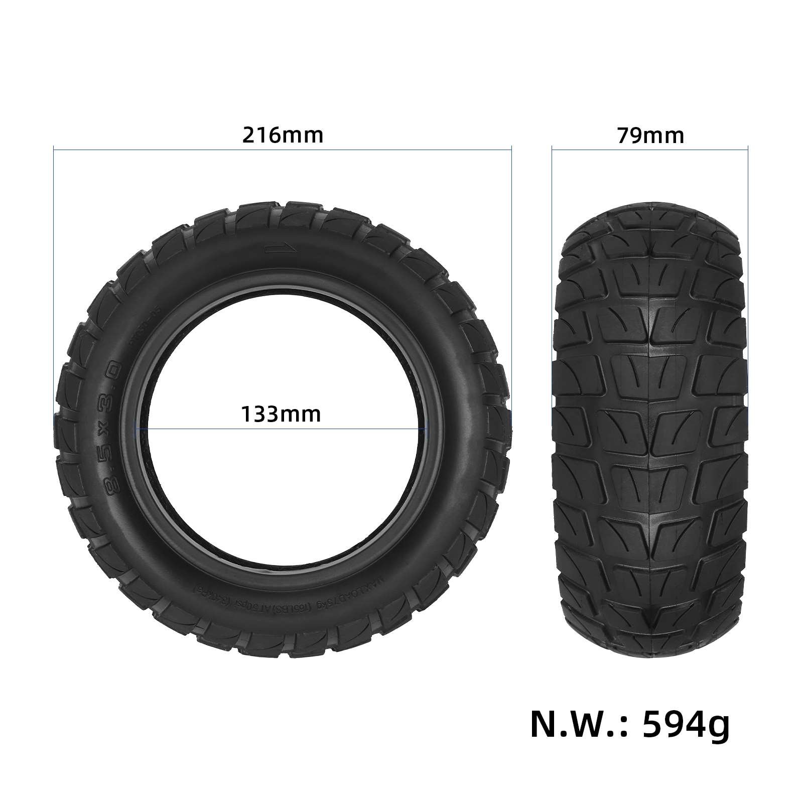 8 1/2*3 Off-Road Tubeless Tire 8.5x3.0 (50-134) High Quality Durable Vacuum Tires For Zero 8 9 Scooter Tubeless Tyre Accessories