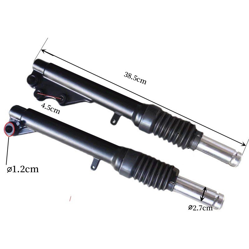 Motorcycle Suspension Electric Scooter Qiaoge ASI Front Shock Absorber 1.2cm Side Hole Motorcycle Accessories