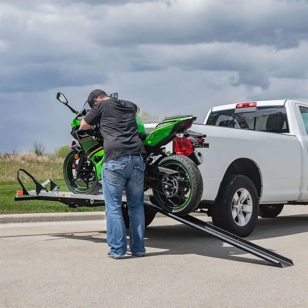 500lbs 2-Inch Steel Towbar Hitch Mount 2-Arm Scooter/Motorcycle/Motorbike Carrier Rack Motorcycle Body Systems Product