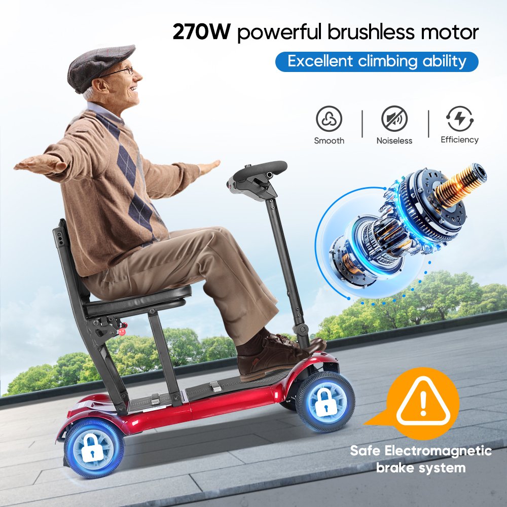 Travel Long Range 24v 24Ah Two Batteries 18kg Lightweight Mobility Scooter Cheap Portable Folding Handicapped Scooter For Sale
